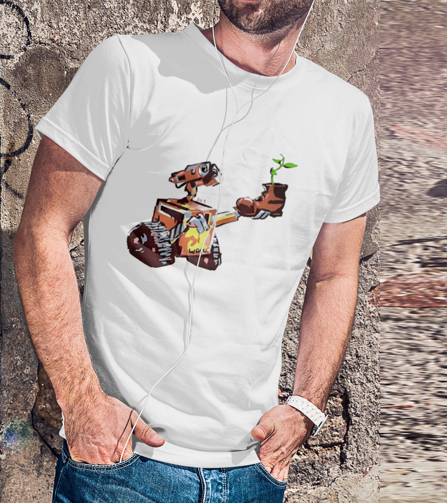 Pixar WALL E Holding Boot With Plant Iconic Scene T-Shirt