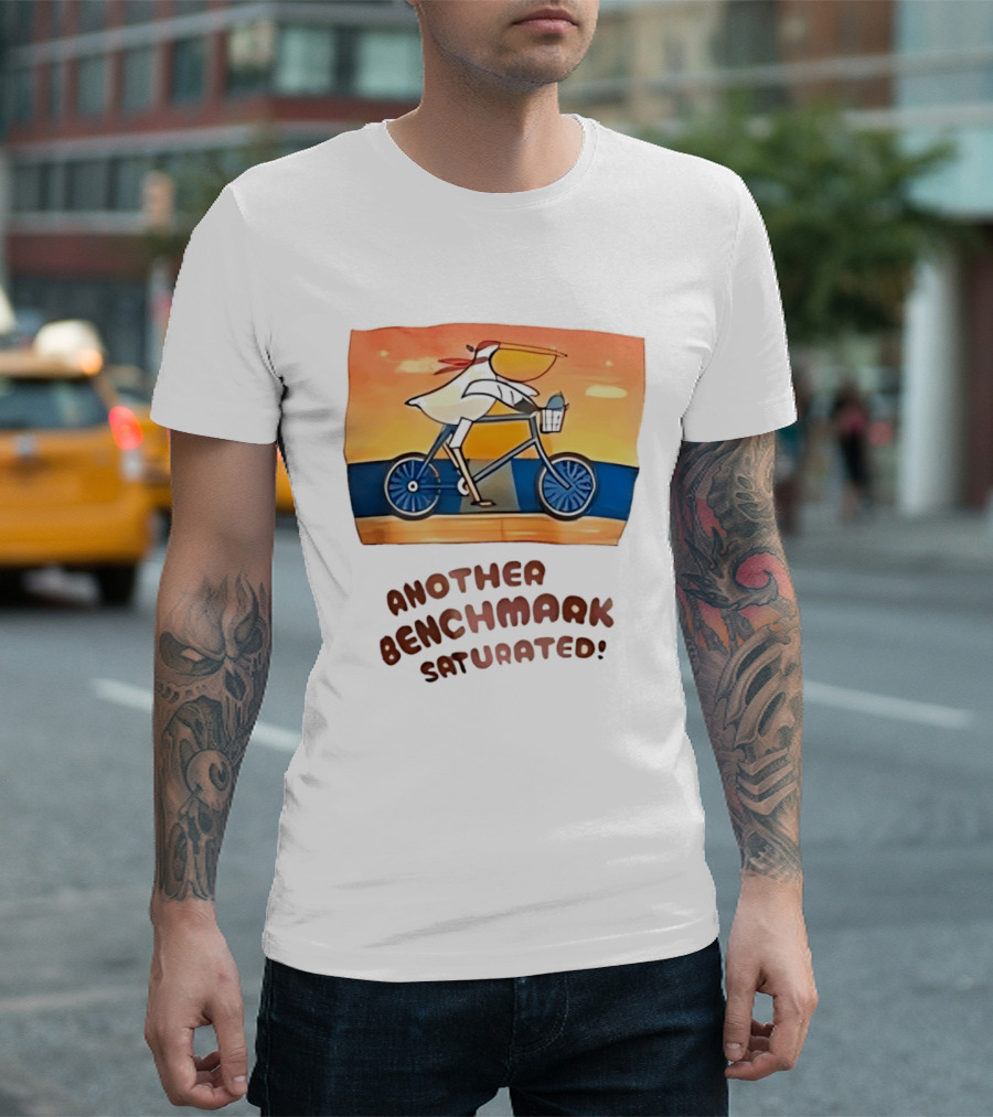 Another Benchmark Saturated Pelican On Bicycle T-Shirt