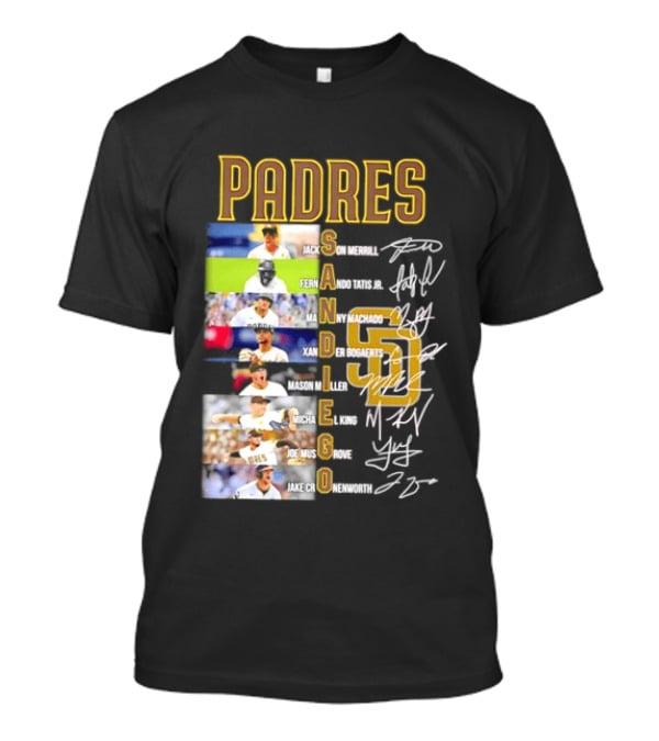 Padres San Diego Jackson Merrill Fernando Tatis Jr Manny Machado MLB Team Logos T-Shirt