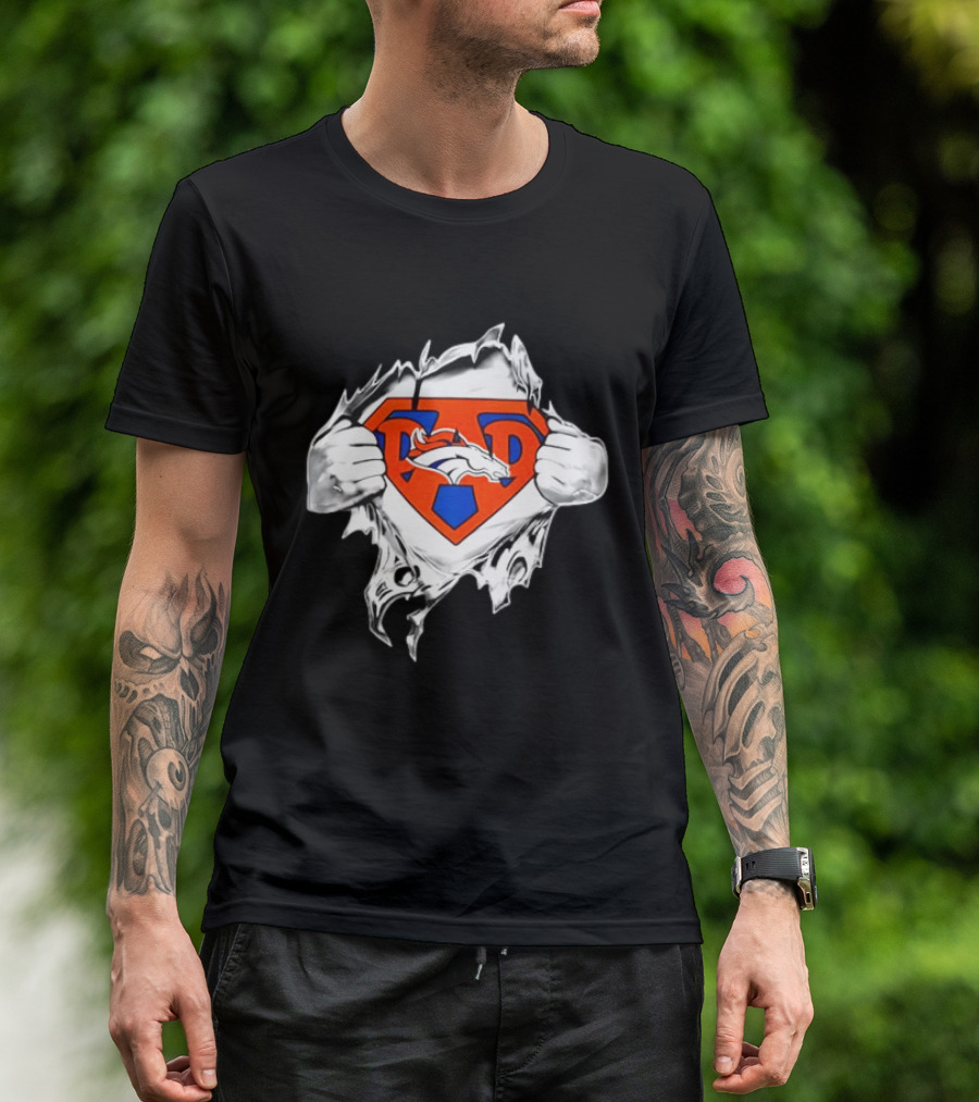 Denver Broncos Super Dad Happy Father's Day Hero Football Fan T-Shirt