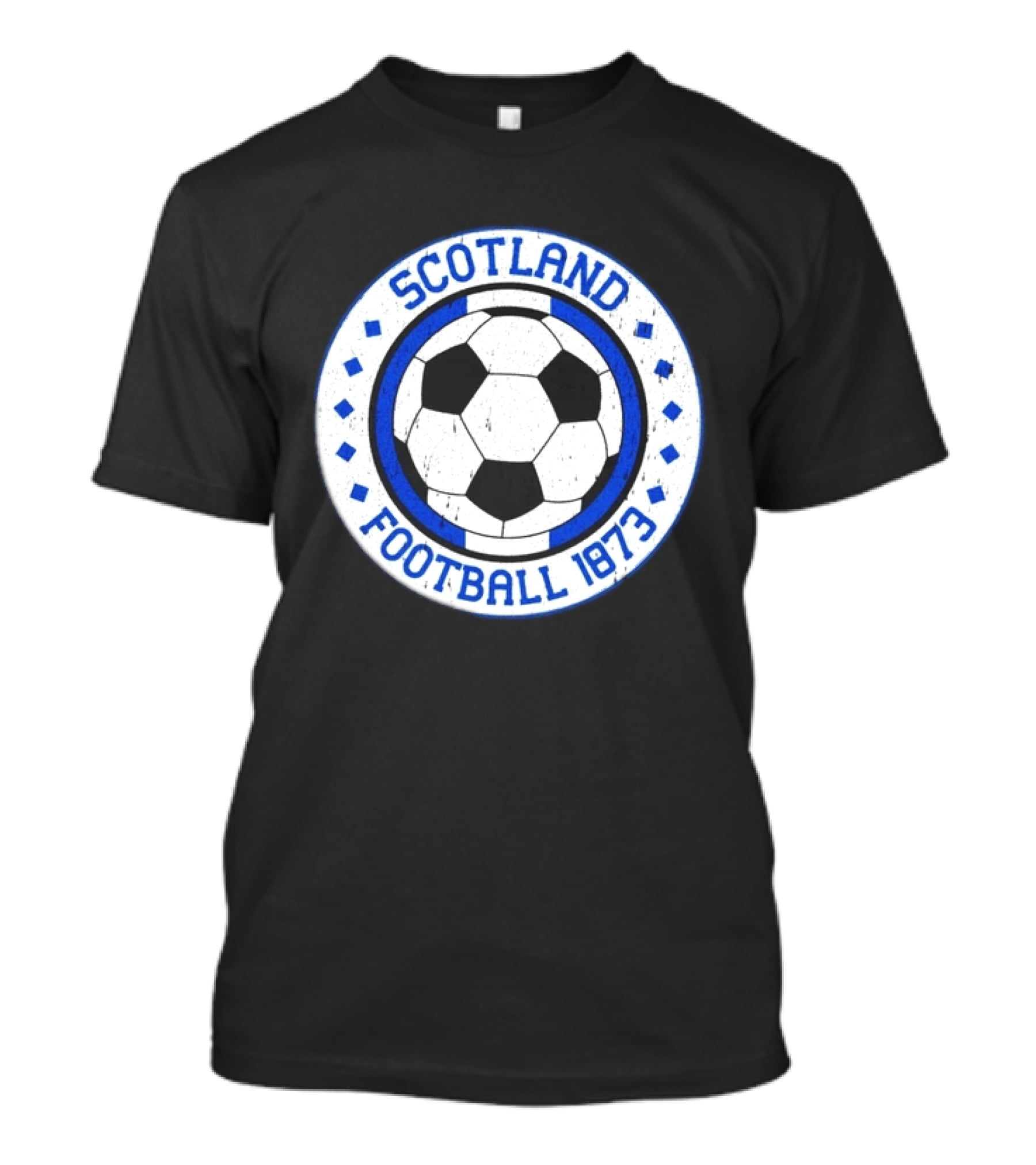 Scotland Football Soccer Ball Emblem 1873 Vintage Blue And White T-Shirt