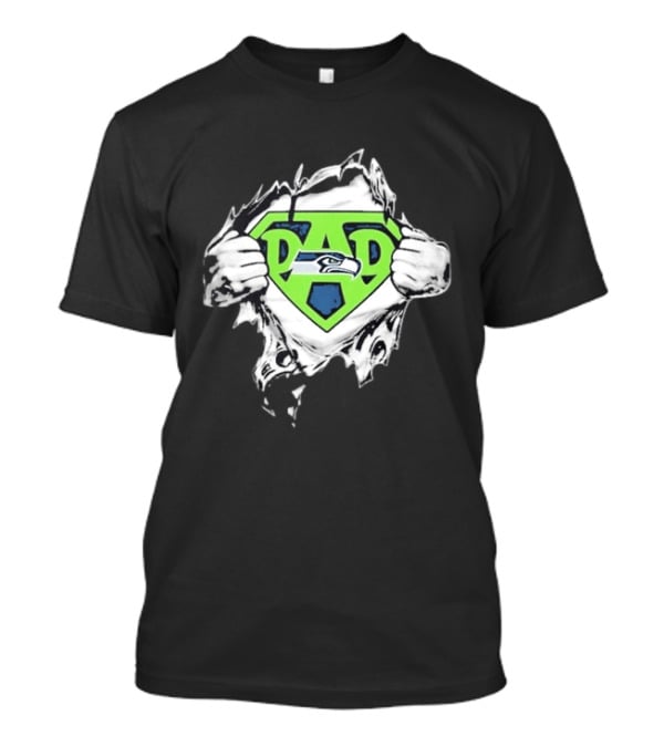 Seattle Seahawks Super Dad Ripped Chest DAD T-Shirt