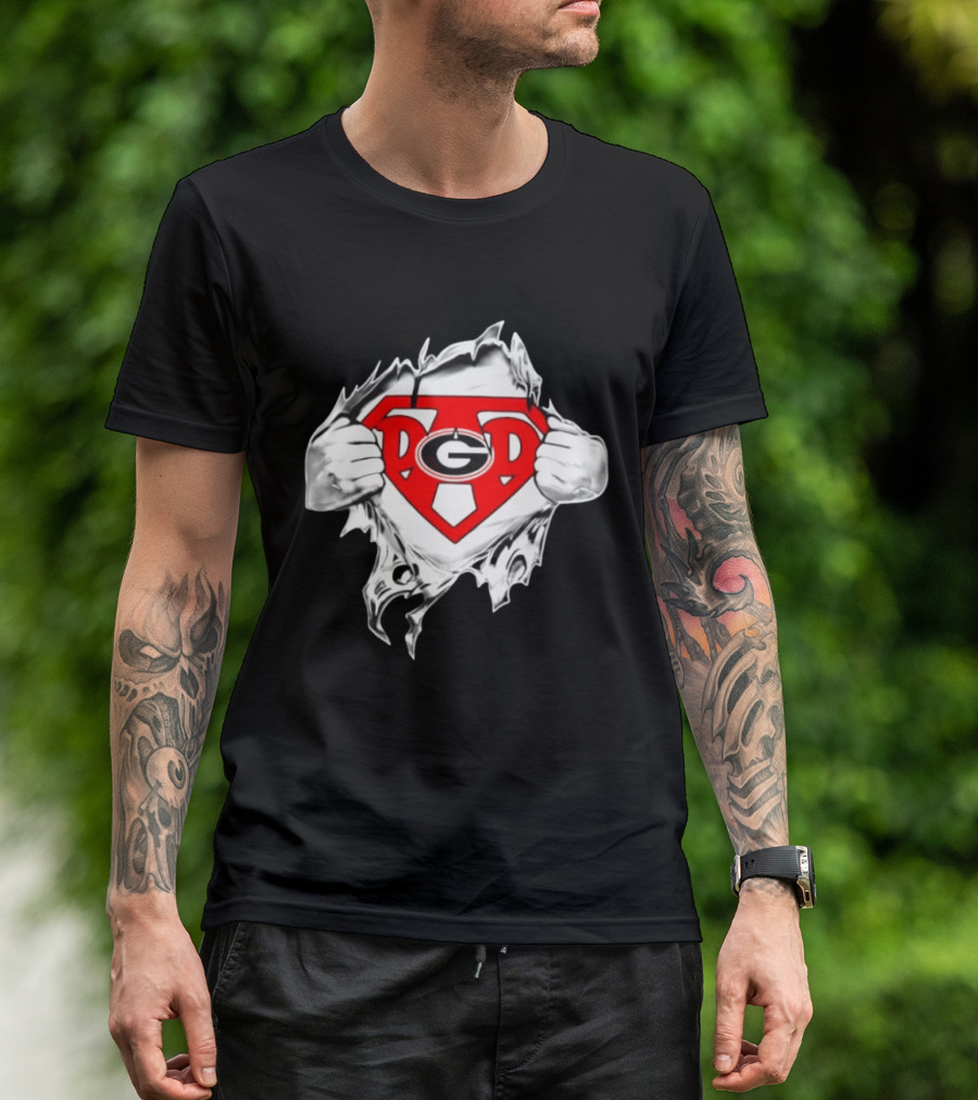 Georgia Bulldogs NCAA Super Dad Happy Father's Day Hero T-Shirt