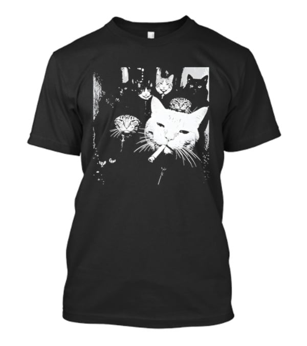 Smoking Cats Street Gang Hardened Feline Crew Members Motorcycle Club T-Shirt