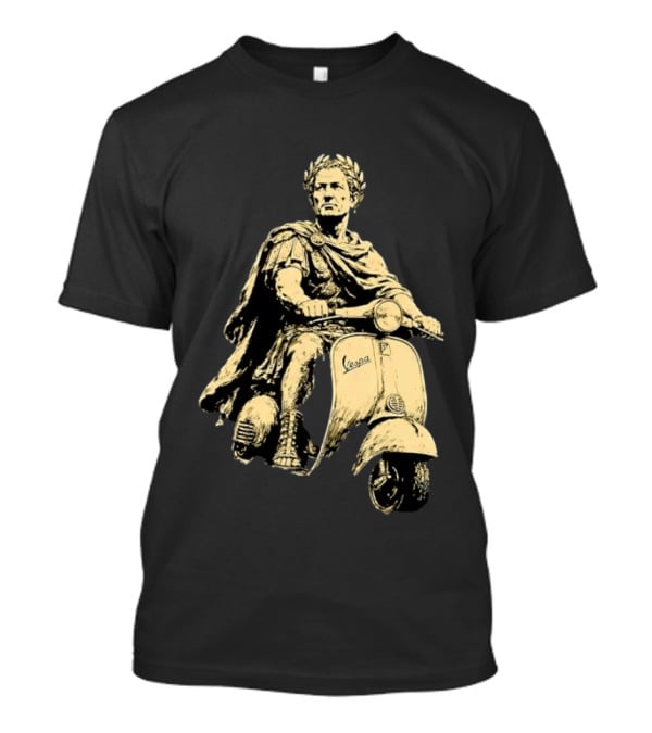 Julius Caesar Vespa Scooter Roman Warrior Motif T-Shirt