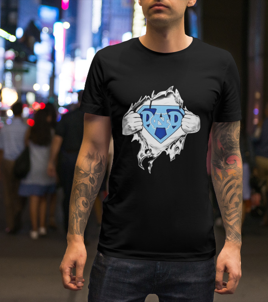 North Carolina Tar Heels NCAA Super Dad Happy Father's Day T-Shirt