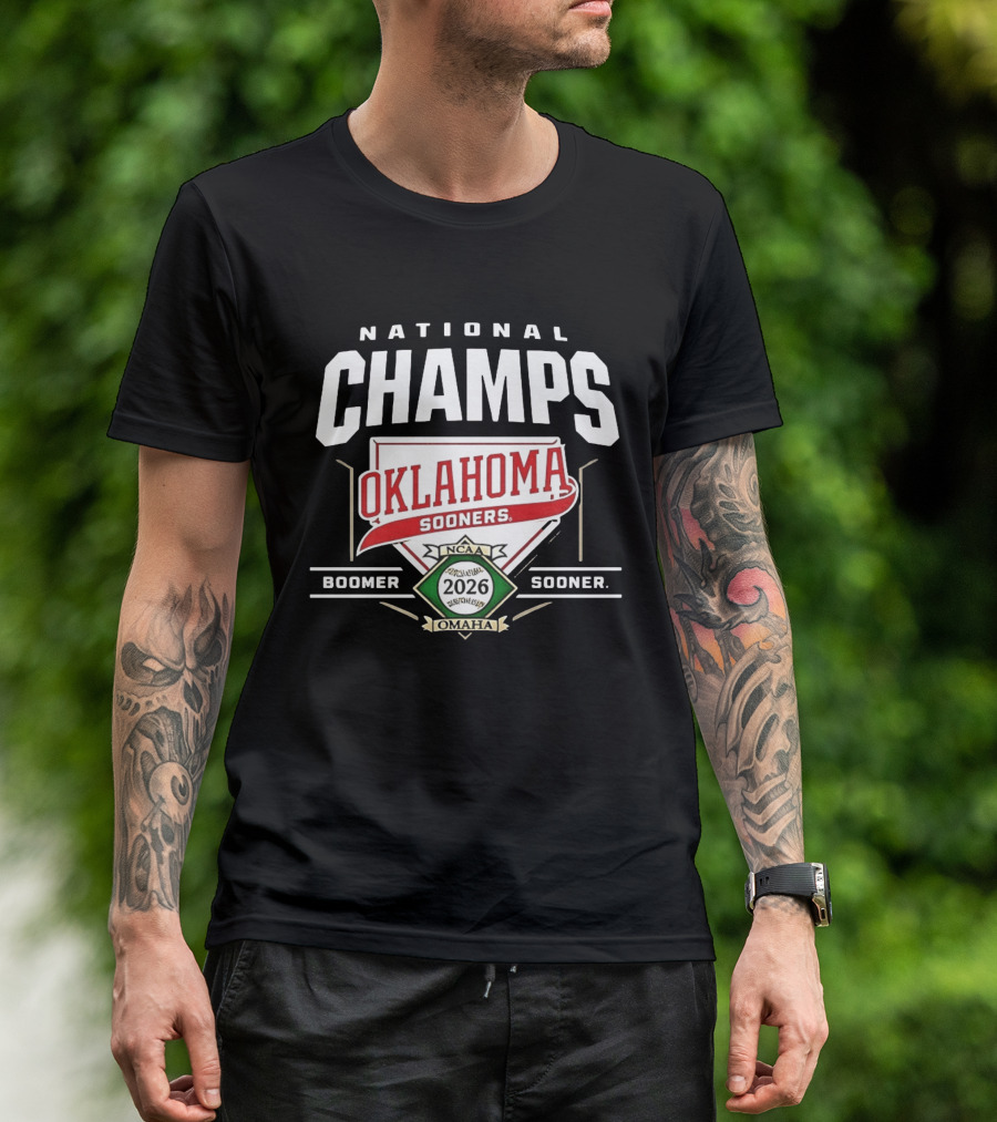 Oklahoma Sooners NCAA National Champs 2026 Omaha Boomer Sooner T-Shirt