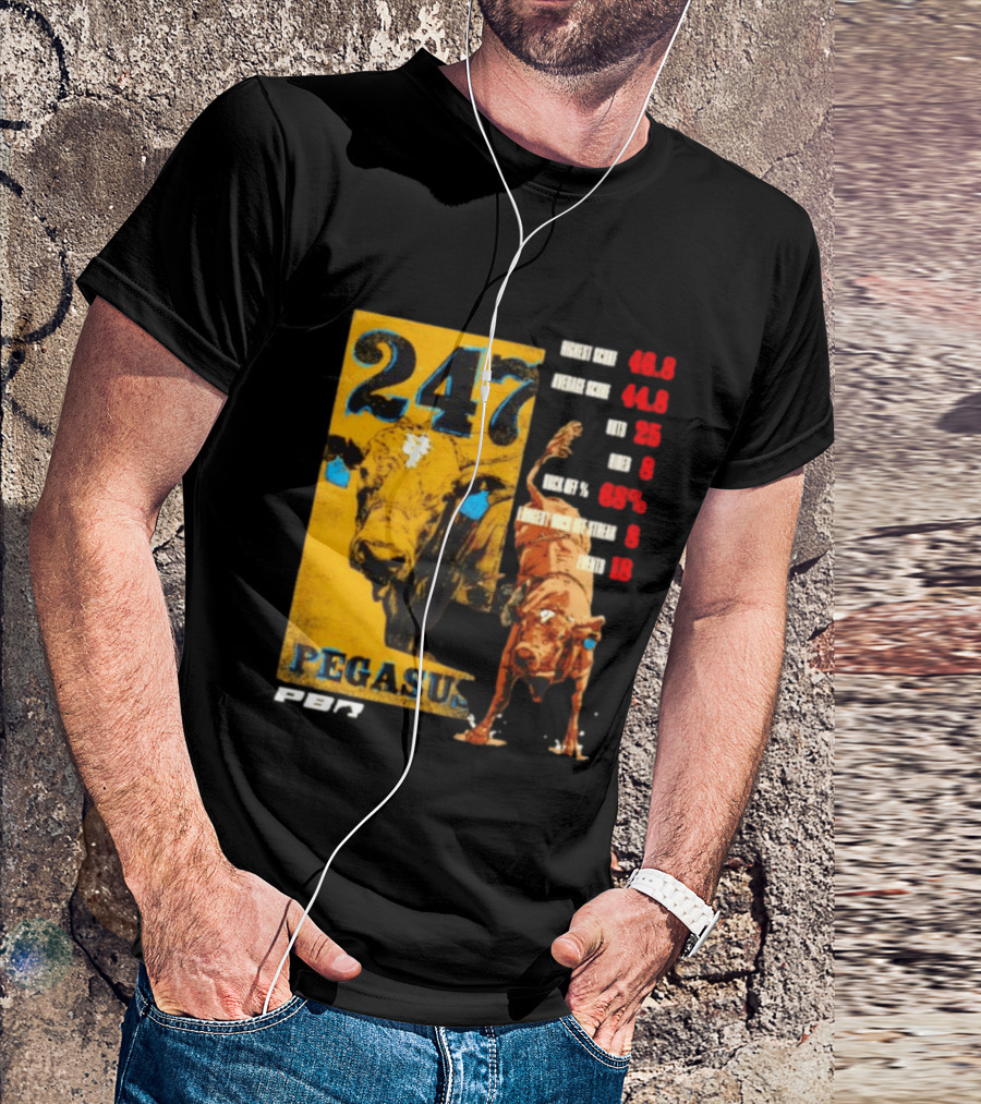 Pegasus 247 PBR Bull Riding Outs Stats Highest Average Score T-Shirt