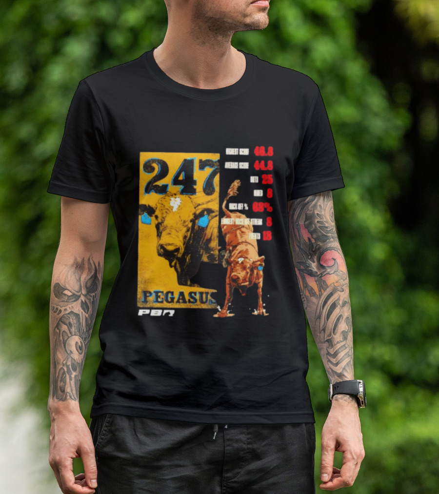 Pegasus 247 PBR Bull Riding Outs Stats Highest Average Score T-Shirt