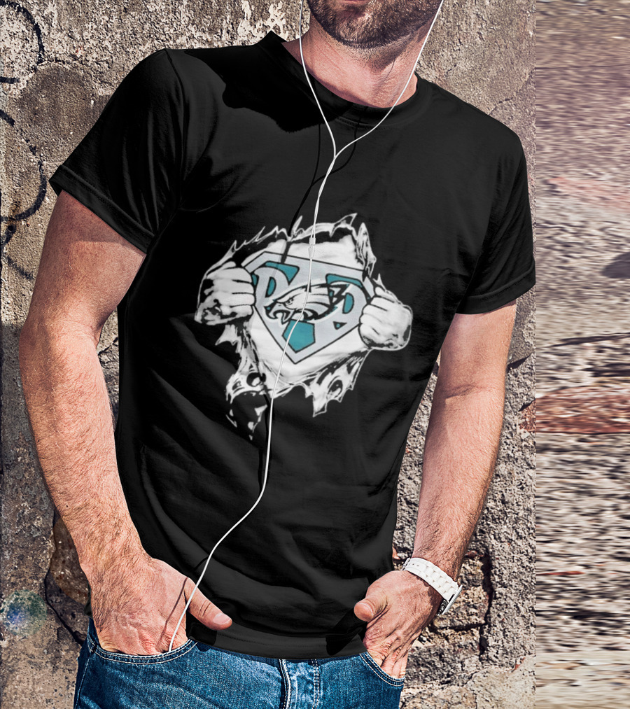 Philadelphia Eagles Super Dad Ripped Chest Fan T-Shirt