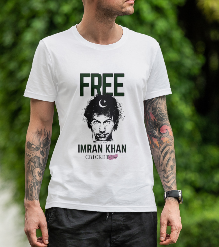 Free Imran Khan Cricket Protest Moon T-Shirt