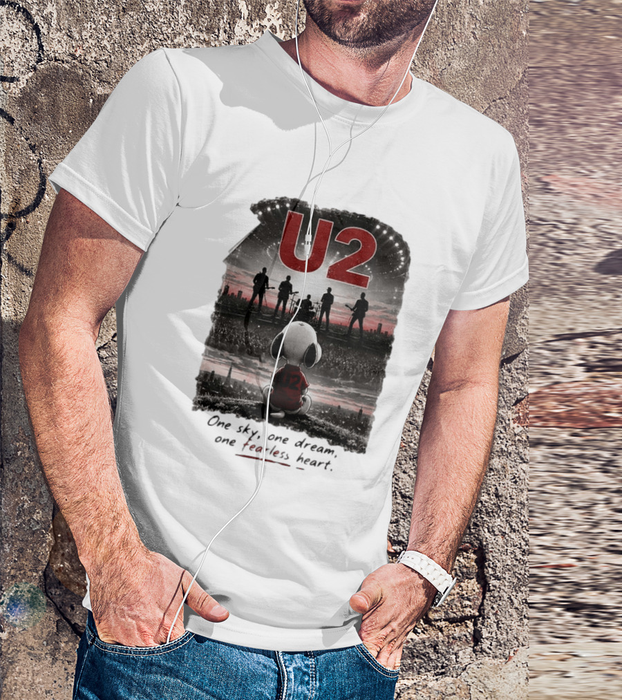 U2 Snoopy One Sky One Dream One Fearless Heart T-Shirt