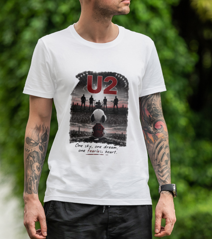 U2 Snoopy One Sky One Dream One Fearless Heart T-Shirt