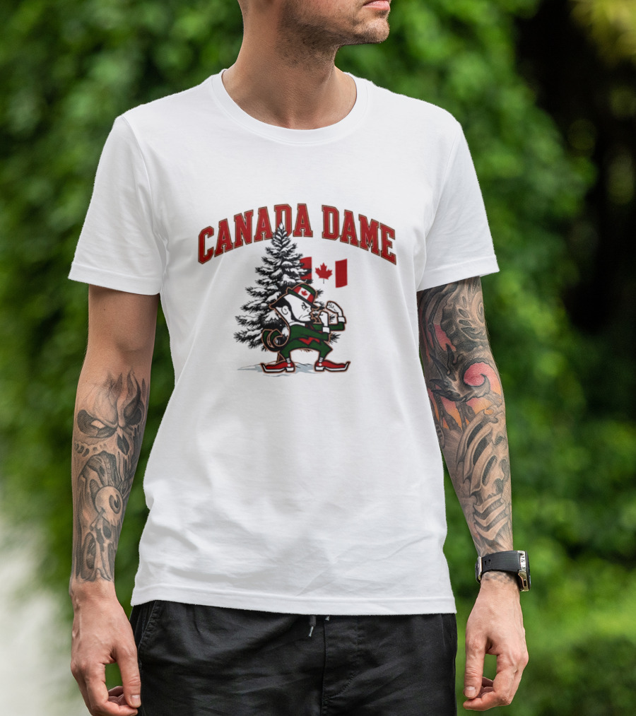 Canada Dame Irish Tree With Fighting Leprechaun And Maple Leaf T-Shirt