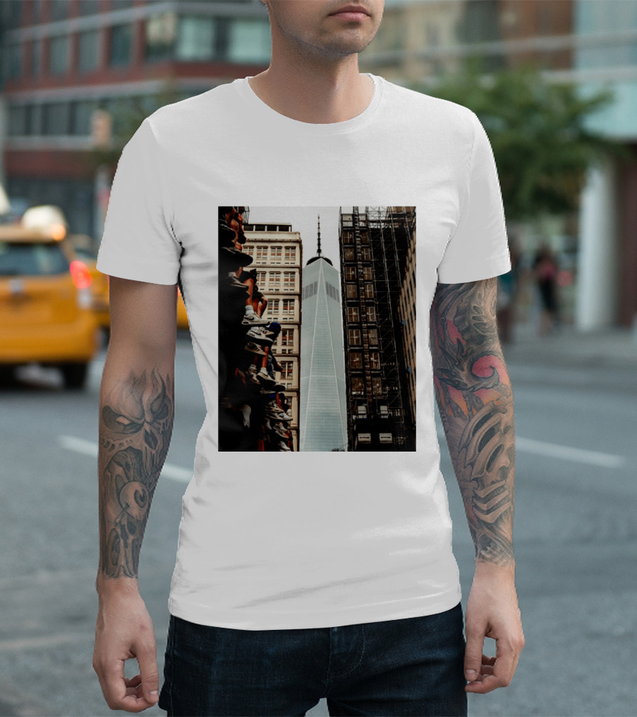 Jalen Brunson New York Knicks One World Trade Center Basketball Sneakers T-Shirt