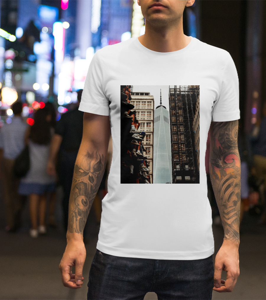 Jalen Brunson New York Knicks One World Trade Center Basketball Sneakers T-Shirt