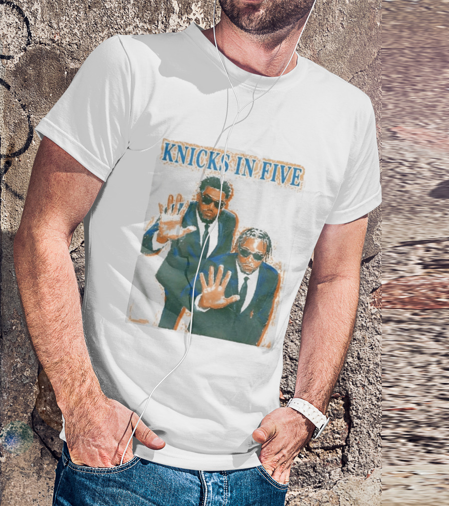 Knicks In Five Mikal Bridges Og Anunoby Players In Suits T-Shirt