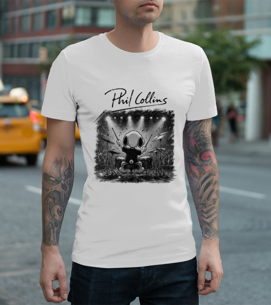 Snoopy Phil Collins Feel The Rhythm Trust The Heart Let It Flow T-Shirt