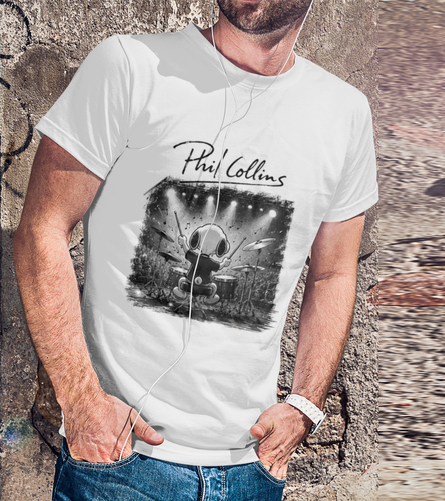 Snoopy Phil Collins Feel The Rhythm Trust The Heart Let It Flow T-Shirt