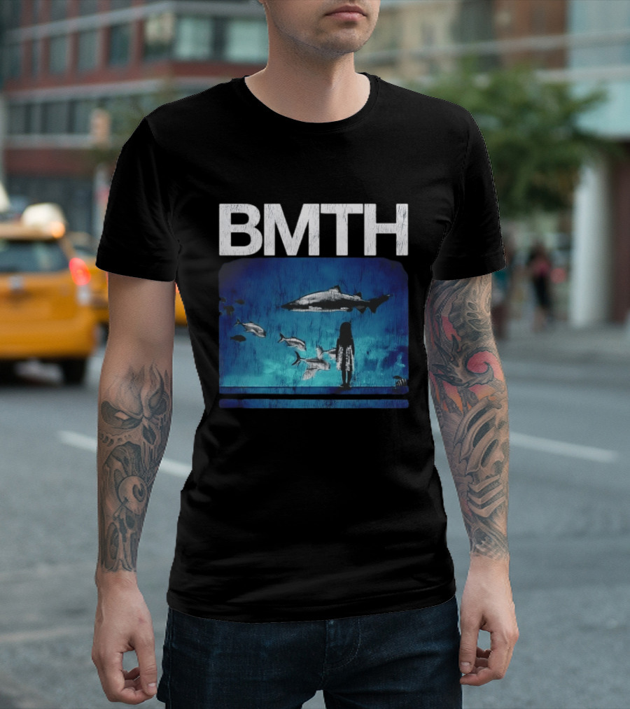 BMTH Bring Me The Horizon Ocean Scene With Sharks T-Shirt
