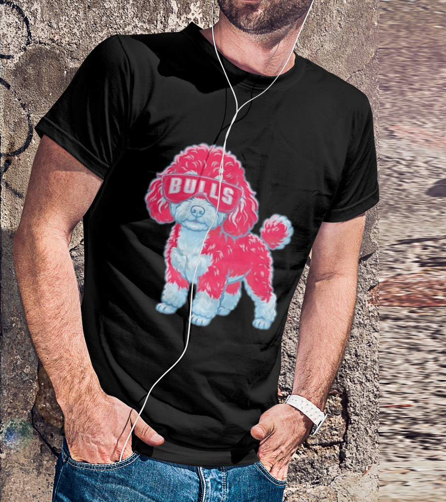 Chicago Bulls Poodle Cartoon Glasses T-Shirt
