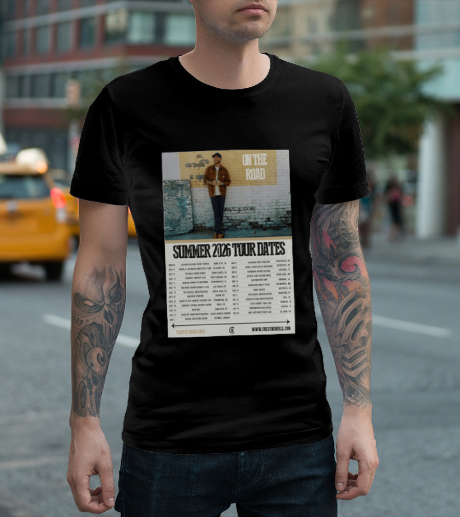 Cole Swindell On The Road Summer Tour 2026 Dates With Tickets Available T-Shirt