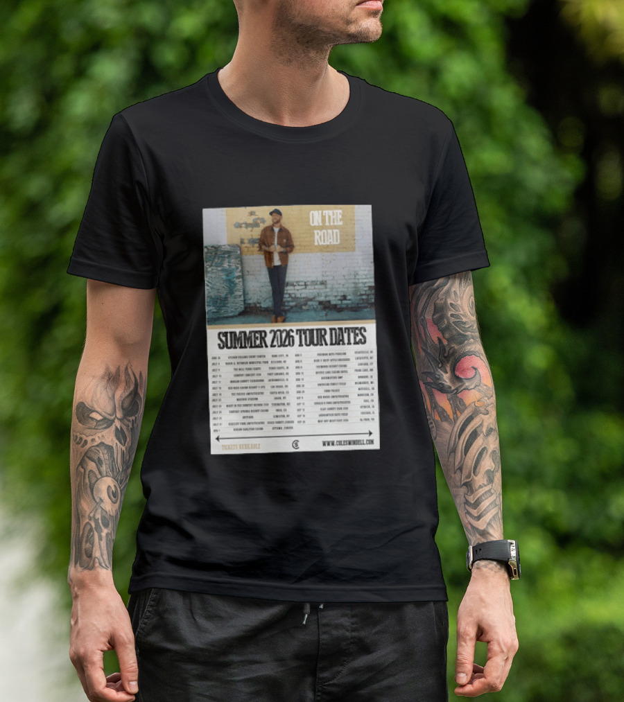 Cole Swindell On The Road Summer Tour 2026 Dates With Tickets Available T-Shirt