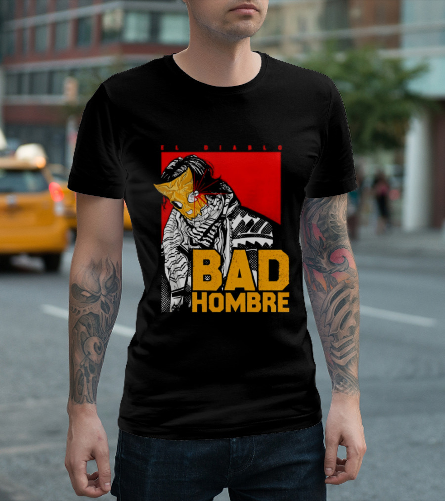 El Diablo Bad Hombre Mask Horror T-Shirt