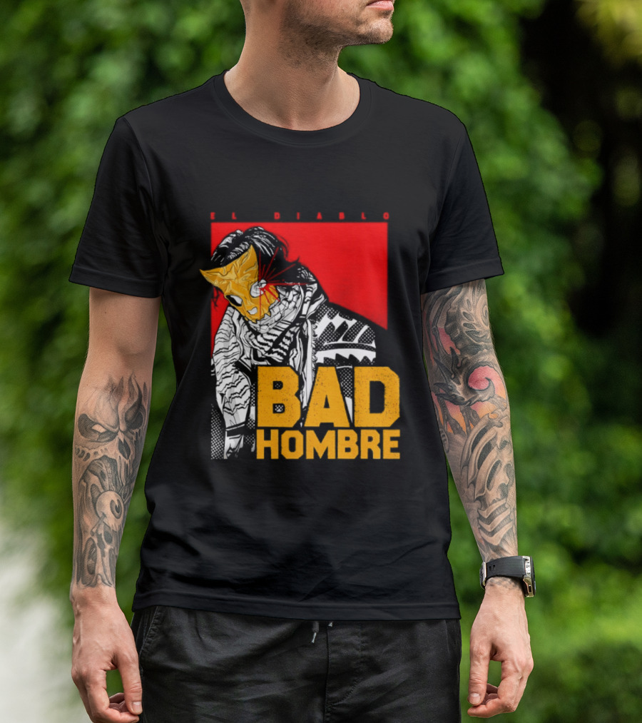 El Diablo Bad Hombre Mask Horror T-Shirt