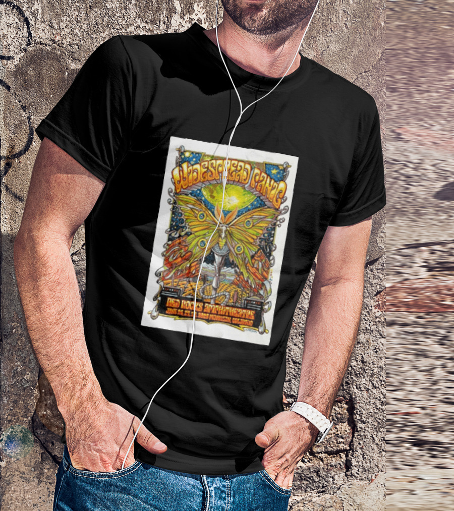 Widespread Panic June 26 28 2026 Red Rocks Amphitheatre Morrison Colorado Moth And Cosmic Sky T-Shirt