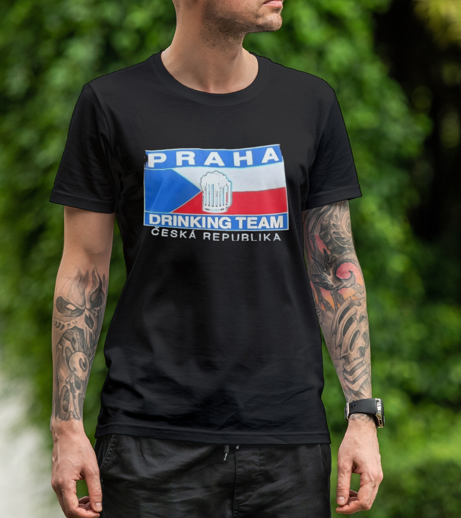 PRAHA Drinking Team Ceska Republika Flag Beer T-Shirt