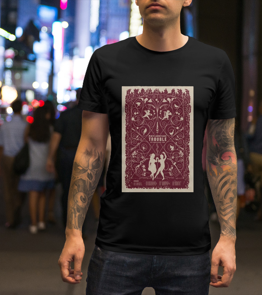 Ray LaMontagne Trouble 20th Anniversary Tour 2026 Botanical T-Shirt