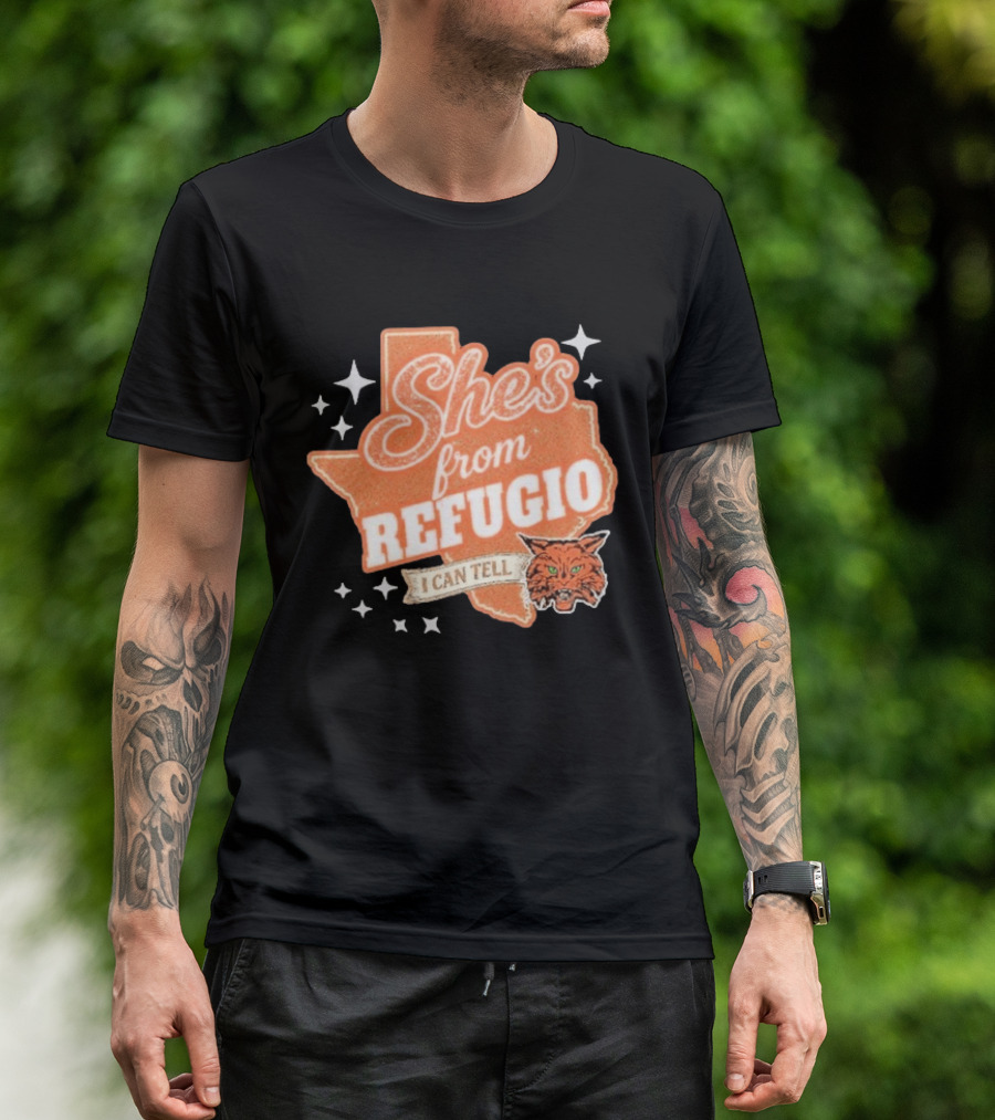 She's From Refugio I Can Tell Texas Wildcat Stars T-Shirt