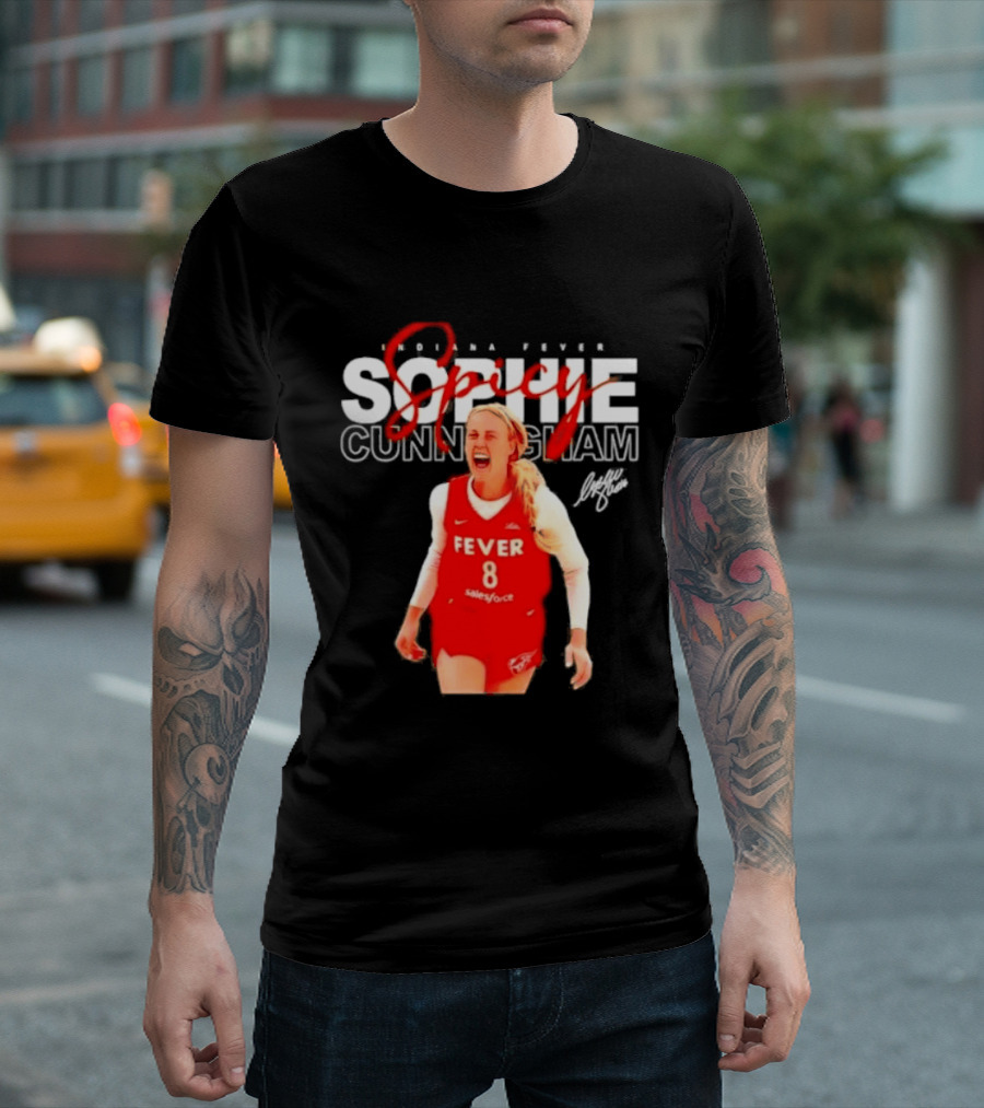 Sophie Cunningham Indiana Fever Spicy Basketball Player Number 8 T-Shirt