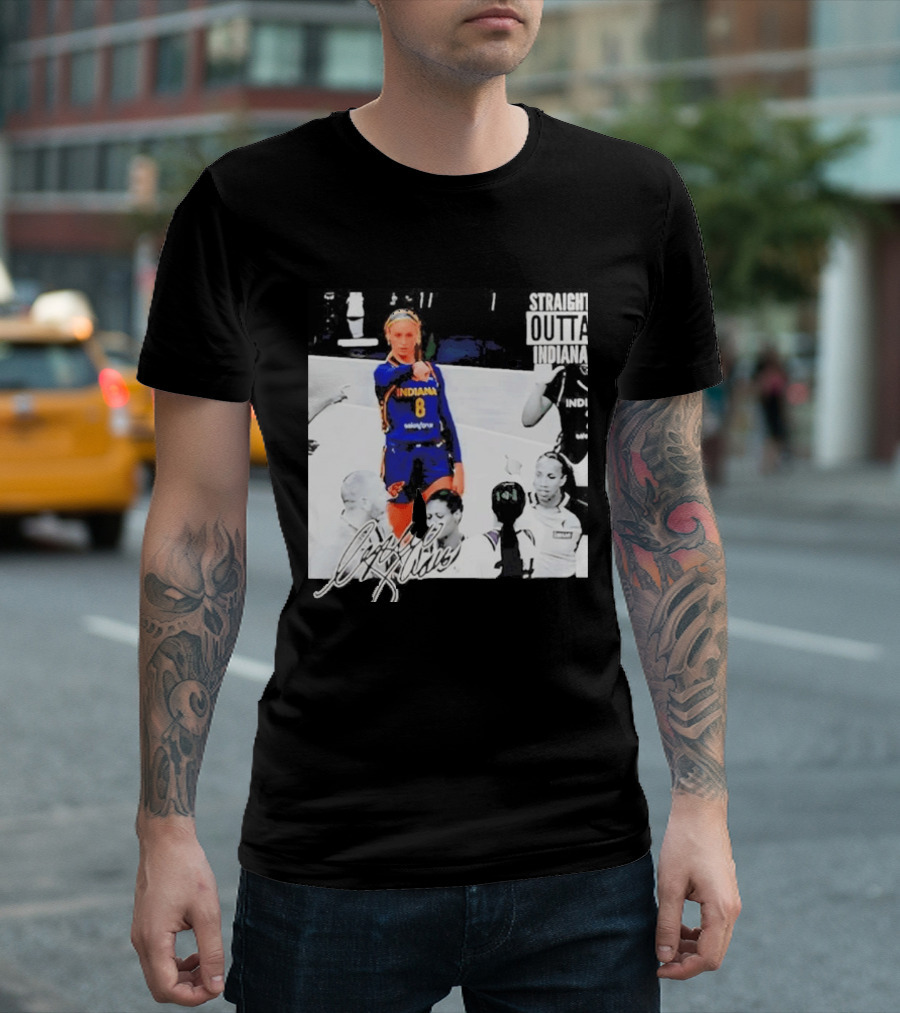 Sophie Cunningham Indiana Basketball Straight Outta Signature T-Shirt