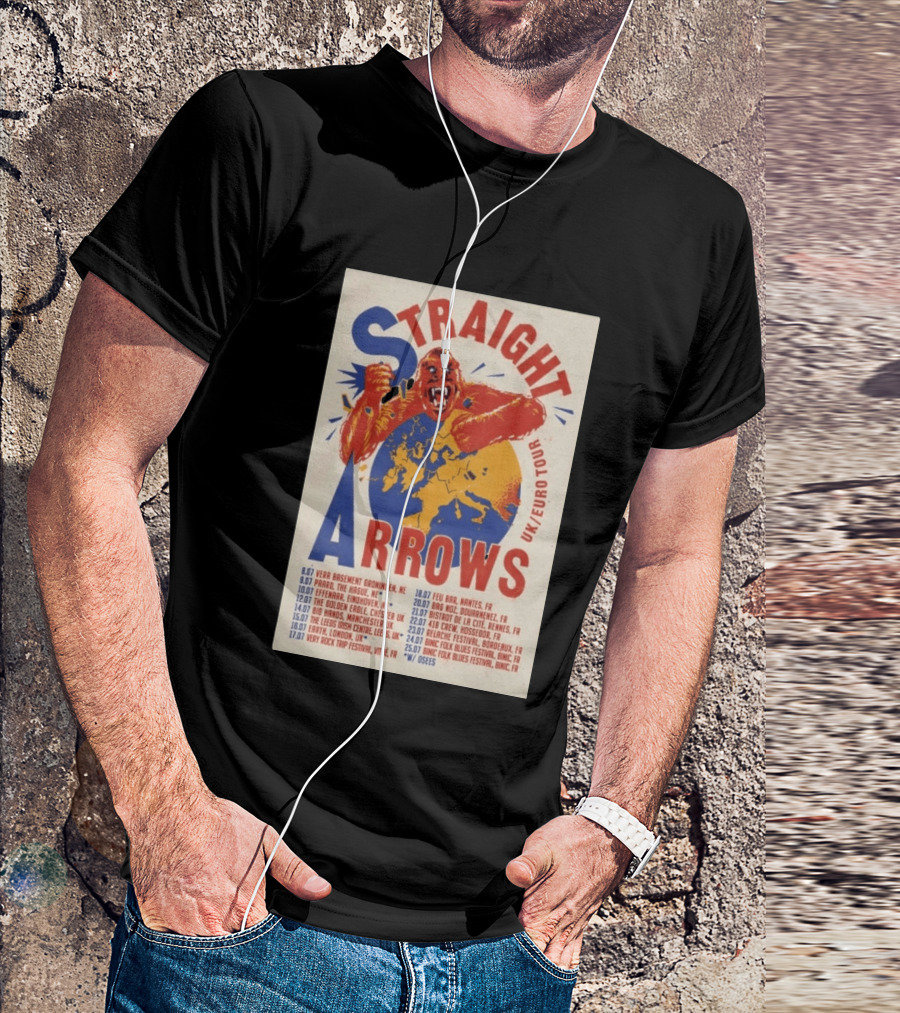 Straight Arrows Euro Uk Tour Live Dates 2026 T-Shirt