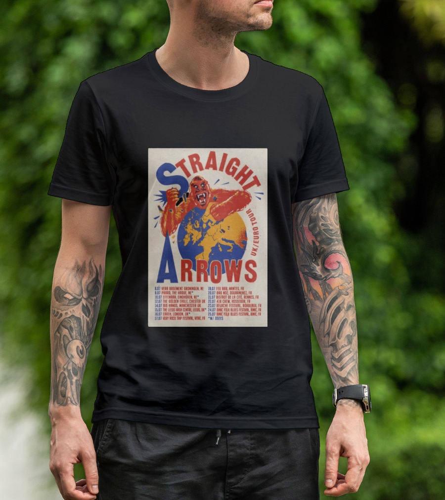 Straight Arrows Euro Uk Tour Live Dates 2026 T-Shirt