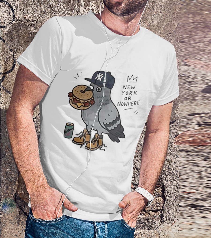 New York Or Nowhere Pigeon Bagel Timberlands Arizona Iced Tea T-Shirt