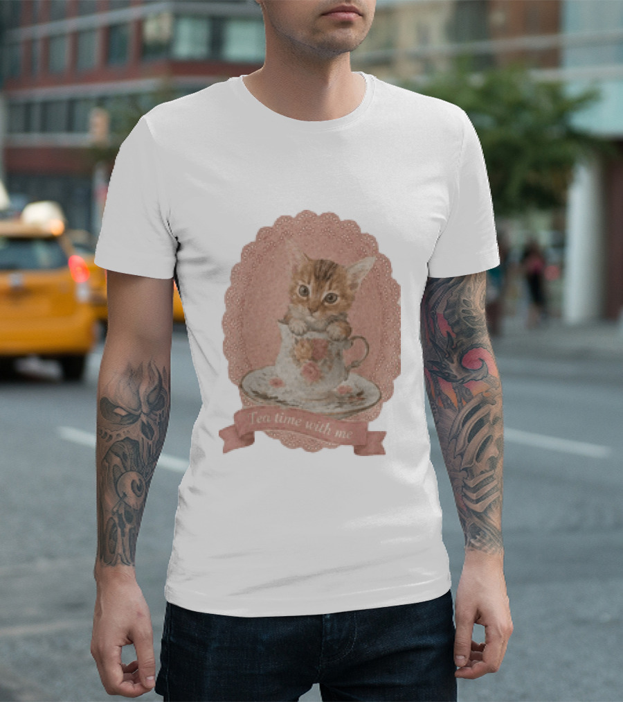 Adam Coquette Nicholas Galitzine Kitten Cat Tea Time With Me T-Shirt