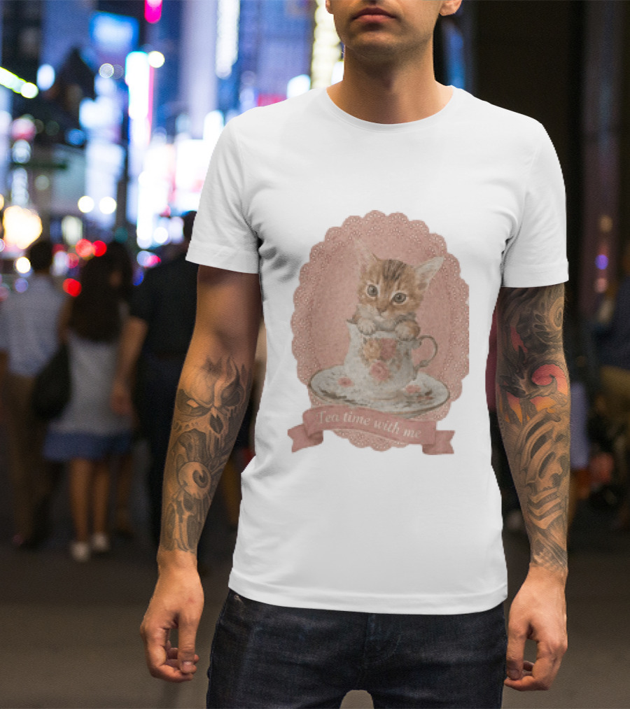 Adam Coquette Nicholas Galitzine Kitten Cat Tea Time With Me T-Shirt
