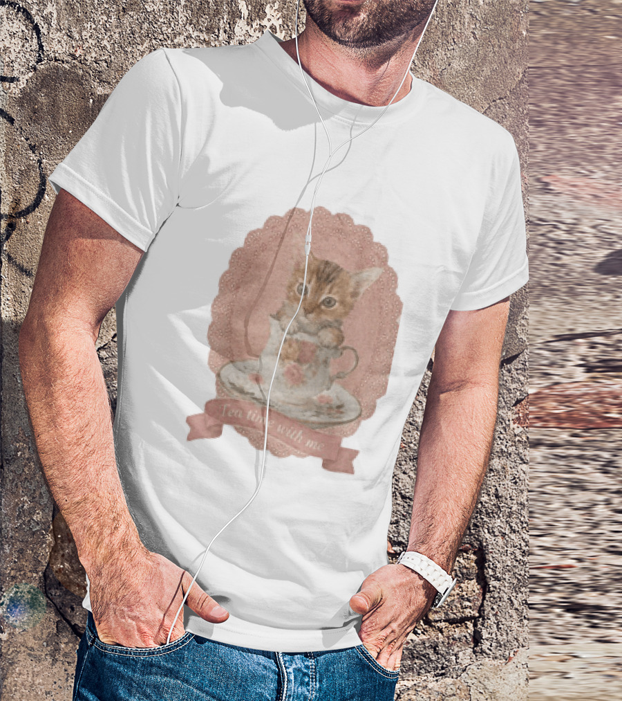 Adam Coquette Nicholas Galitzine Kitten Cat Tea Time With Me T-Shirt