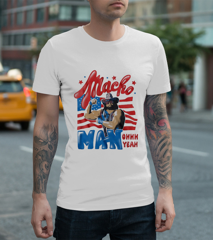 Macho Man Ohhh Yeah Patriotic Wrestling T-Shirt