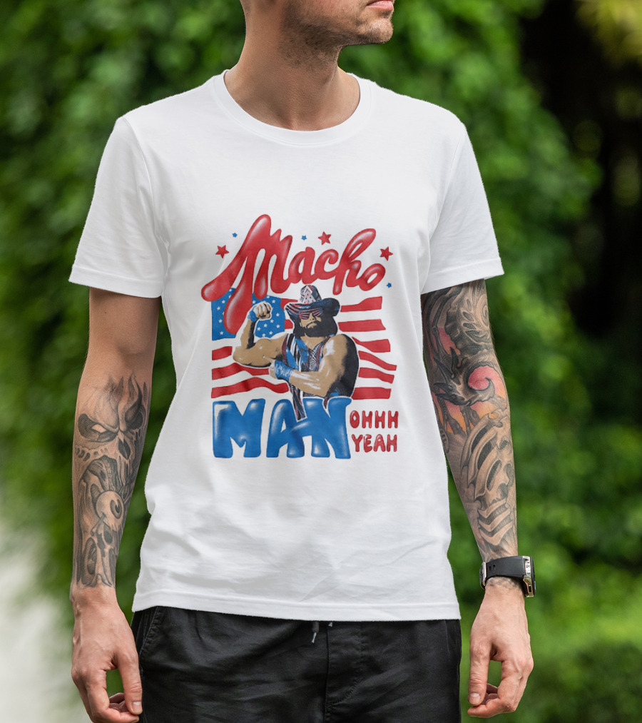 Macho Man Ohhh Yeah Patriotic Wrestling T-Shirt