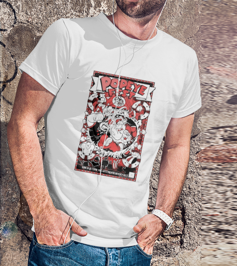 Popeye Fest Fine Arts Theatre Beverly Hills Comic Character Event T-Shirt