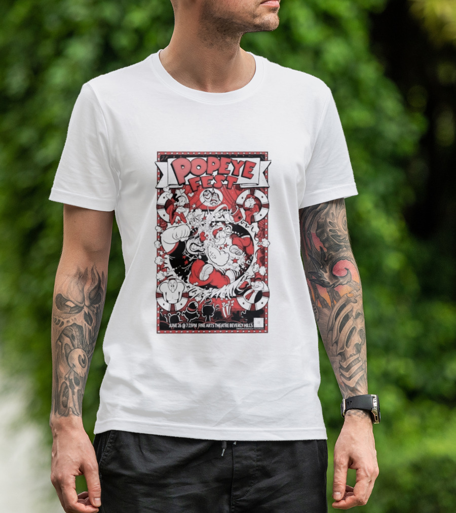 Popeye Fest Fine Arts Theatre Beverly Hills Comic Character Event T-Shirt