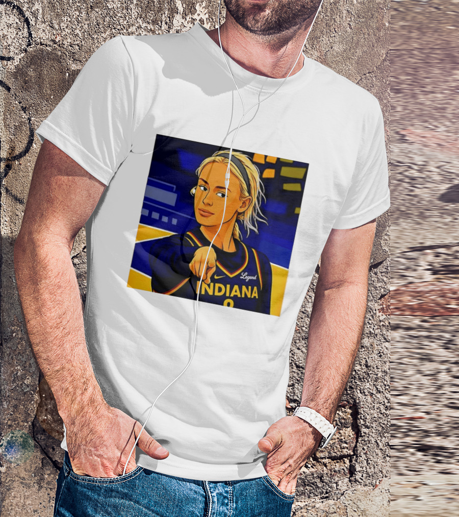 Indiana Basketball Legend Blonde Pointing Cartoon T-Shirt