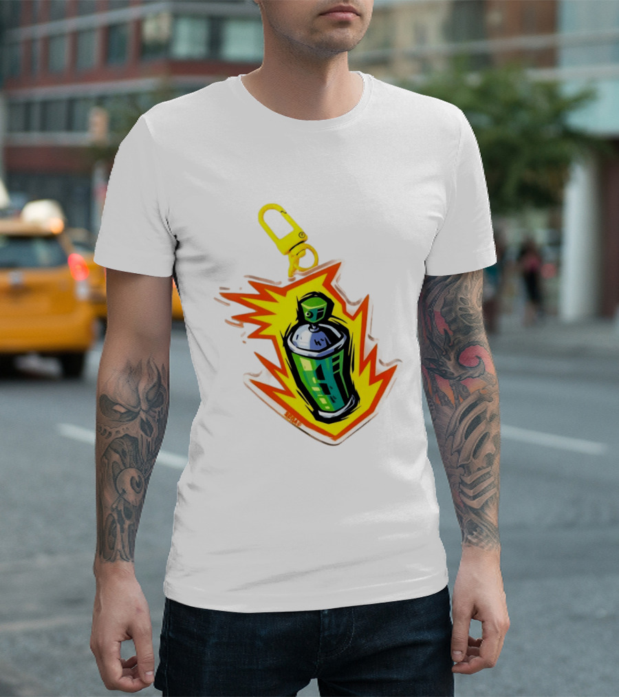 Tokyo To Tag Graffiti Spray Paint Can Yellow Burst Clip T-Shirt