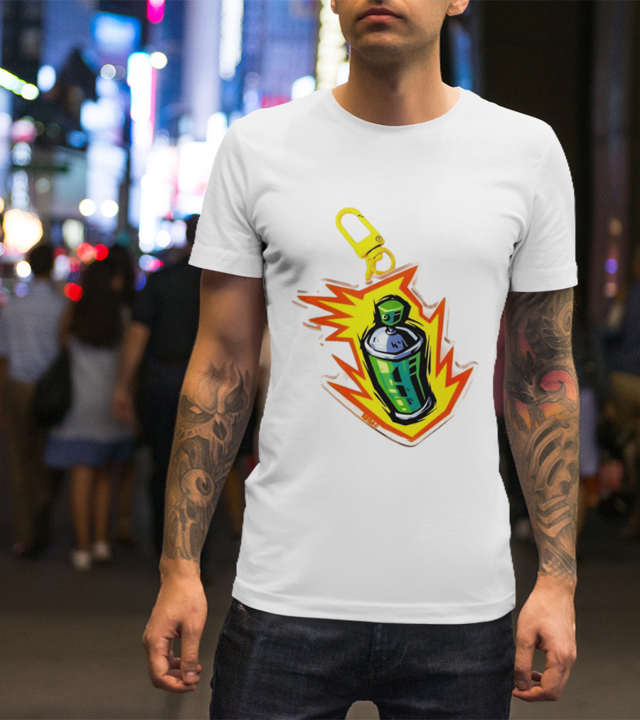 Tokyo To Tag Graffiti Spray Paint Can Yellow Burst Clip T-Shirt