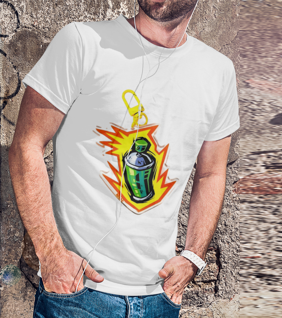Tokyo To Tag Graffiti Spray Paint Can Yellow Burst Clip T-Shirt
