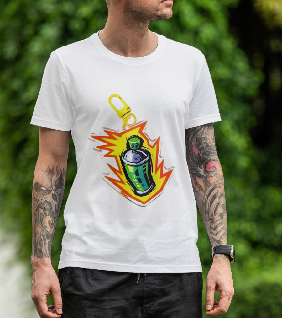 Tokyo To Tag Graffiti Spray Paint Can Yellow Burst Clip T-Shirt